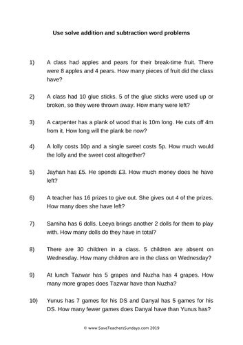 addition and subtraction worded problems year 5|Year 5 Addition and Subtraction Word Problems (Differentiated to .